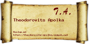 Theodorovits Apolka névjegykártya